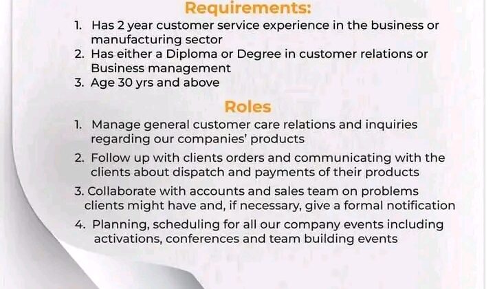 Customer Relations Officer at Capital Mabati