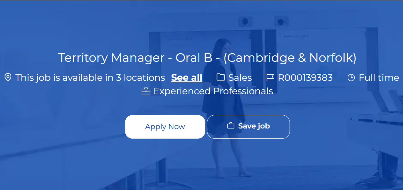 P&G Hiring Territory Manager - Oral B - (Cambridge & Norfolk)