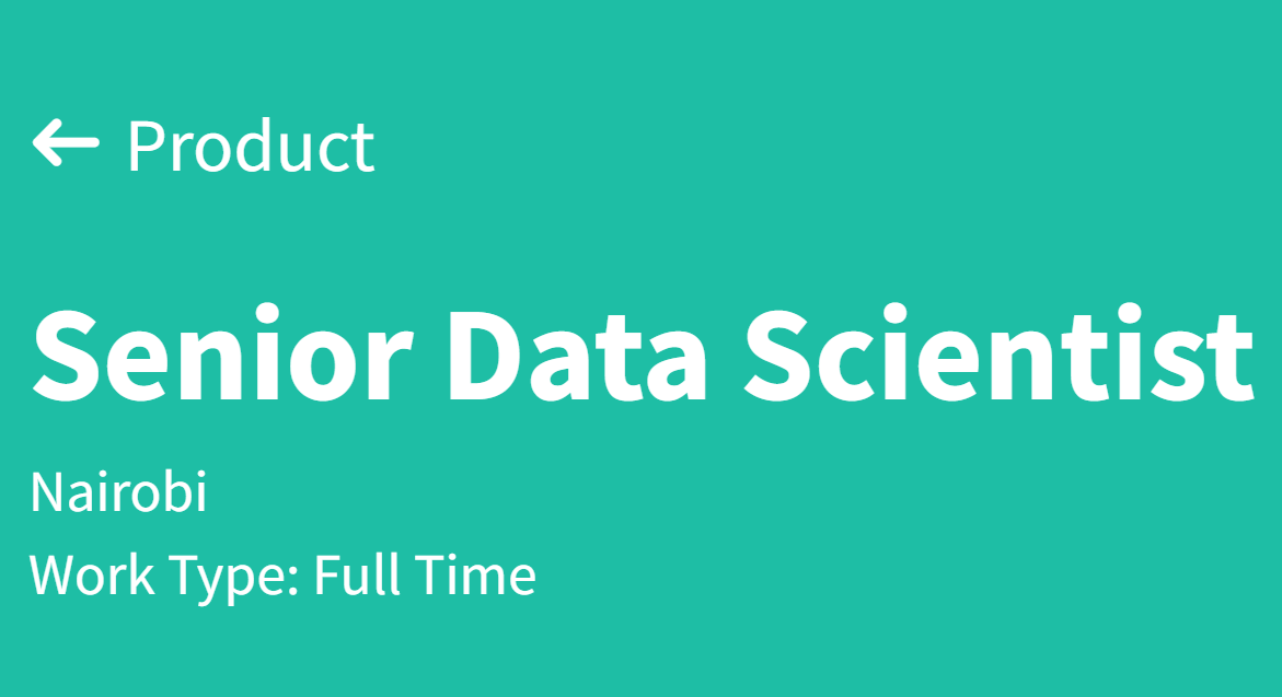 Senior Data Scientist at SunCulture